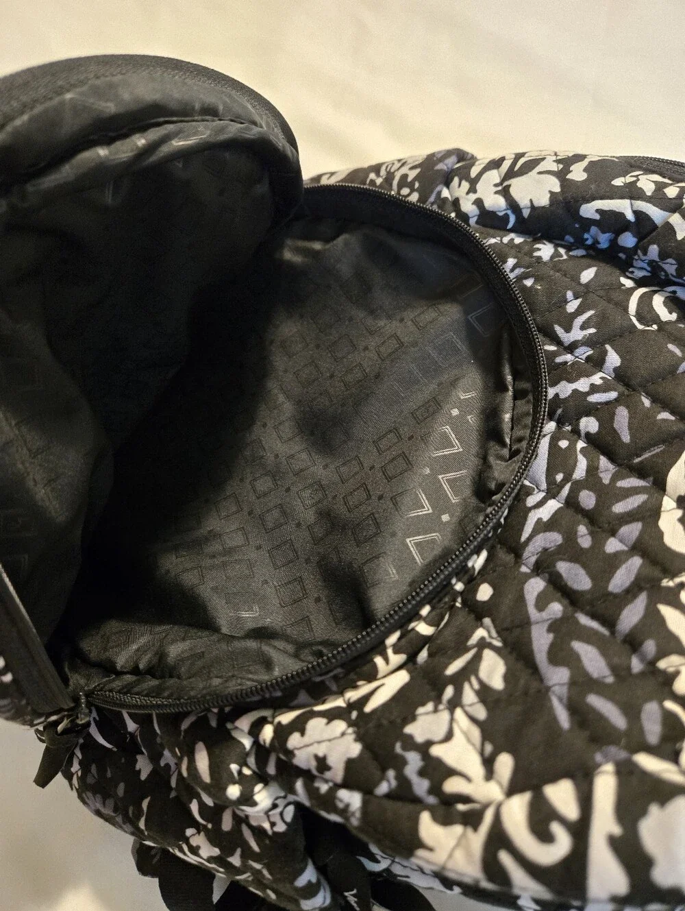 Vera Bradley mini backpack black And White